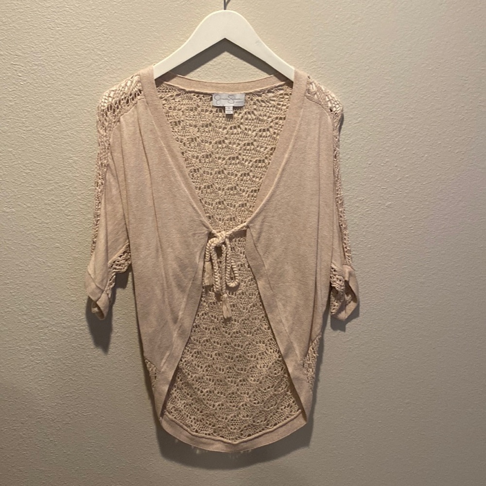 Jessica Simpson Maternity Crochet Cardigan S